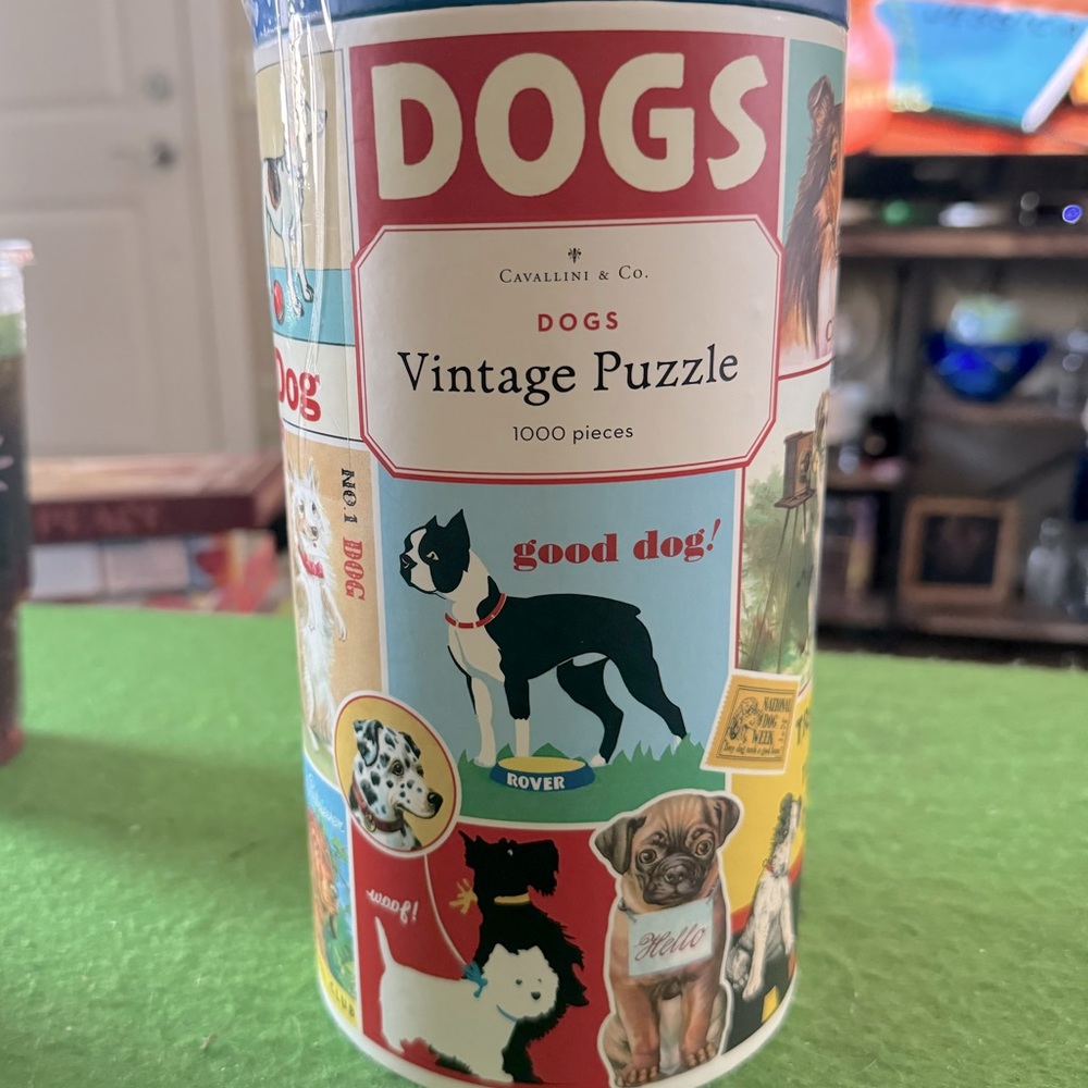 Cavallini & Co. All about Dogs Jigsaw Puzzle, Vintage Dog images - 1000 Pieces